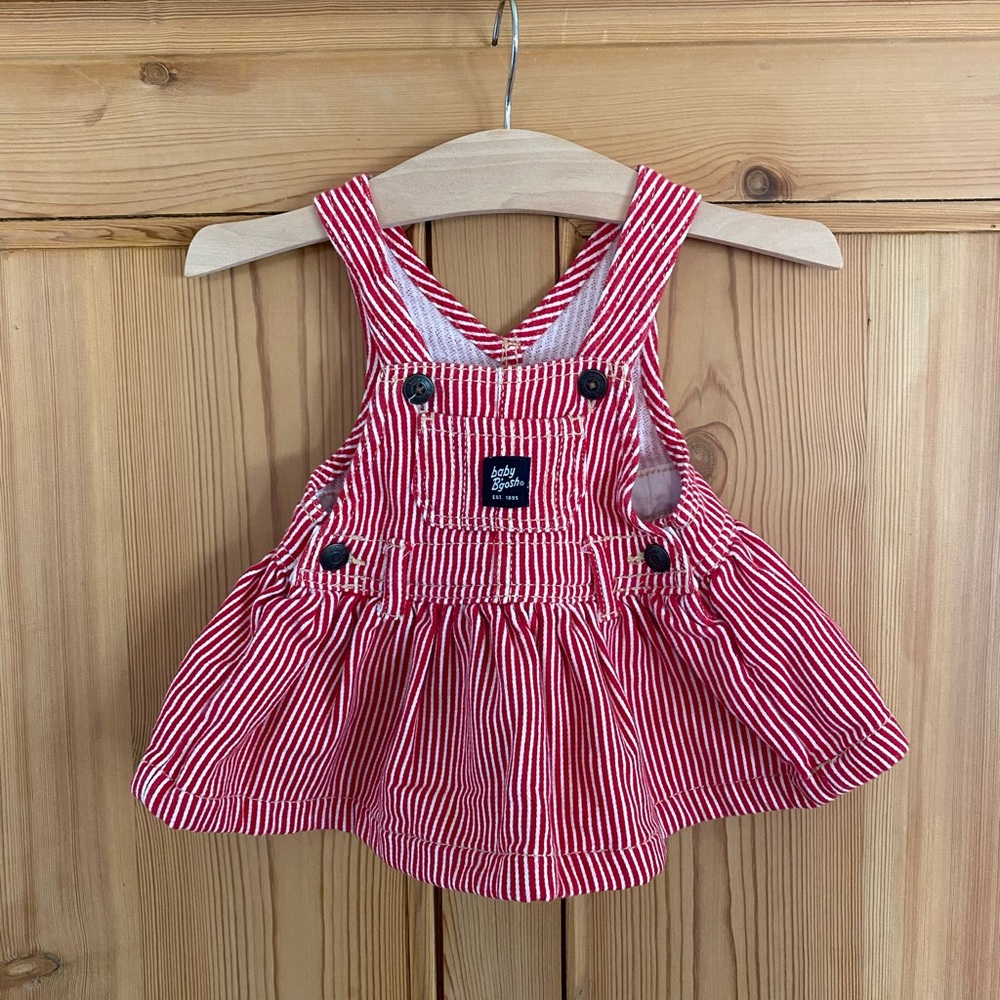 Red & White Railroad Shirted Oshkosh Overalls
